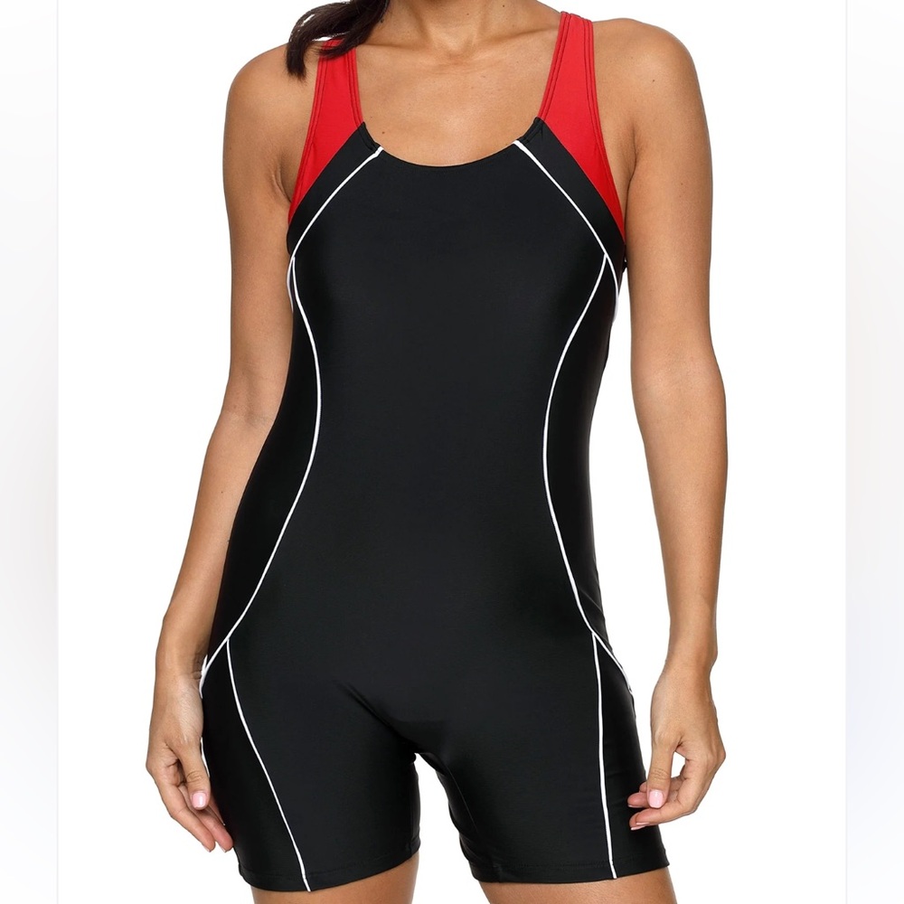 Women's One Piece Bathing Suits Racerback Swimsuit with built in shorts NWOT